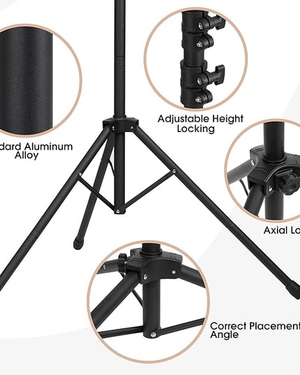 8x5ft T-Shape Backdrop Stand, Adjustable Background Support Stand Kit, Portable Photo Banner Holder with 6 Spring Clamps, Sandbag, Carry Bag for Party, Wedding, Photography and Decoration