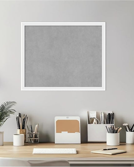 Amanti Art White Framed Magnetic Board 17x21 Small Vision Board for use with Magnets, 100% Metal Sheet to Display Items as Office Decor or for Home Organization in mudroom, Kitchen or Kids Room
