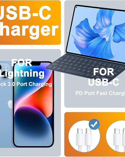 2Pack USB C Charger Block 20W, iGENJUN USB-C Power Adapter - Phone Charger with Fast Charging Capability, Type C Wall Charger for Phone 17/17 Air/17 Pro Max/16 Series, Galaxy, Pixel, Pad