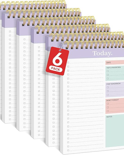 Taja 6 Pack of To Do List Notepad - To Do List Notebook for Work with 52 Sheets, 9.8" x 6.5", Undated Daily Planner Perfect for Daily Tasks and Goal Setting, Notepad Suitable for Office, Home & School - Violet Dream