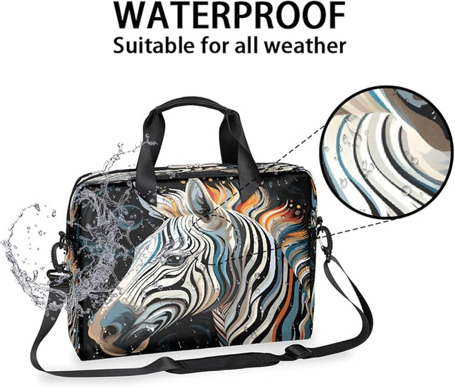 JXDXHCW Animal Zebra Laptop Bag Carrying Case 15.6 Inch Laptop Briefcase Messenger Shoulder Bag for Tablet Computer Bag for Travle Business Men Women