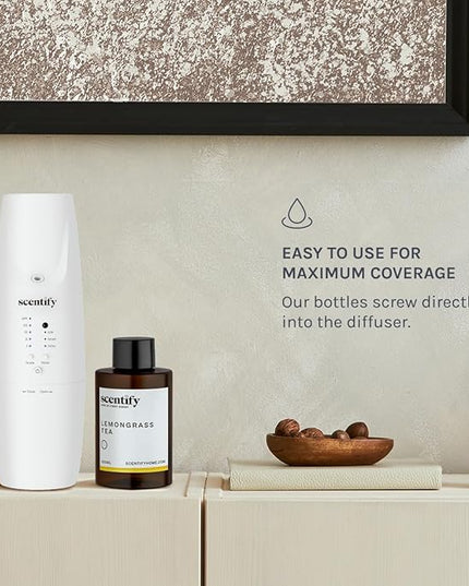 Scentify Lemongrass Aroma Oil Refill Scent for Oil Diffusers - Lemongrass, Clove, Musk Scents - Luxurious Relaxing Aromatherapy Diffuser Fragrance 100ml, 3.38 oz