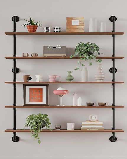 Floating Shelves for Wall Living Room Shelves Bookshelf Industrial Pipe Shelving Shelf Real Wood Planks 36 inch Rustic Wall Shelves Hanging Bookshelves Farmhouse Kitchen Bar Shelving