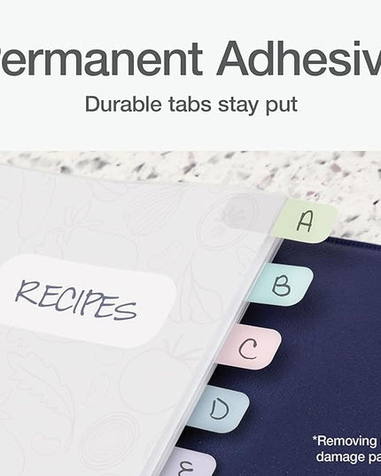 Redi-Tag Write-On Tabs, Permanent Adhesive Index Tabs, Assorted Pastel Colors: Pink, Purple, Blue, Teal, Green, 1" x 7/16", 130 Pack (1009306)