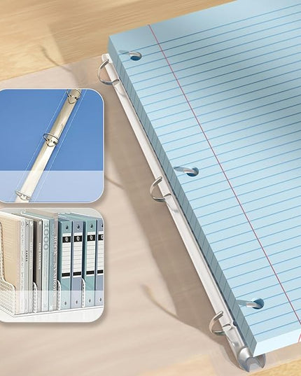 Blue Loose Leaf Paper 200 Sheets Colored Filler Paper 2 Pack 8 * 10.5 College Ruled 3-Hole Punched Paper for 3-Ring Binders Notebook Lined 8" x 10.5"