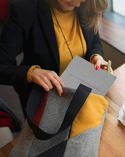 Allinside 11-12 inch Laptop Sleeve Case Compatible with MacBook Air 11 2010-2015/MacBook 12 2015-2017, Waterproof PU Leather Laptop Sleeve Bag Protective Vertical Case Cover, Gray