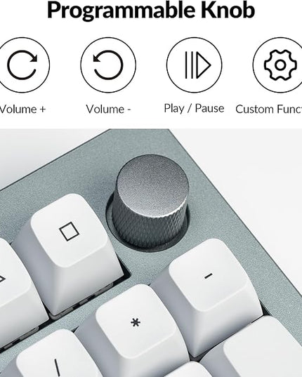 Keychron Q5 Pro QMK/VIA Wireless Custom Mechanical Keyboard, 96% Layout with Programmable Knob, KSA Double-Shot PBT Keycaps with Hot-swappable K Pro Banana Switch for Mac Windows Linux - Gray