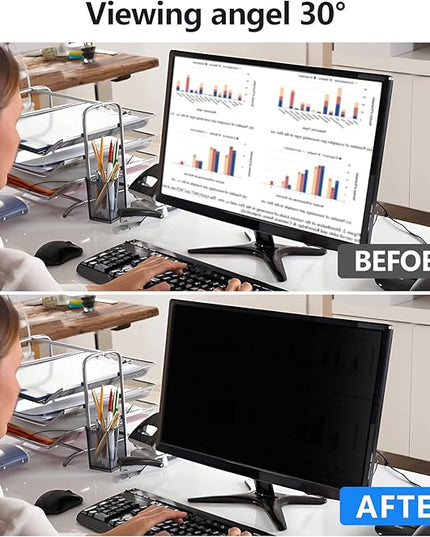 【2 Pack】 Computer Privacy Screen Protector 21.5 Inch with Hp Dell Asus Samsung LG and More, Removable Security Shield Filter for 16:9 Aspect Ratio Monitor Like ViewSonic Sceptre