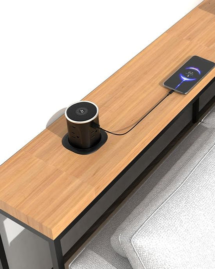 Pop Up Countertop Outlet with 15W Wireless Charger, PD20W USB & 15A Tamper Resistant, 3.15in Hole Surface Mount Electrical Receptacle with 4 (TR) Outlets & 4 USB for Desktop