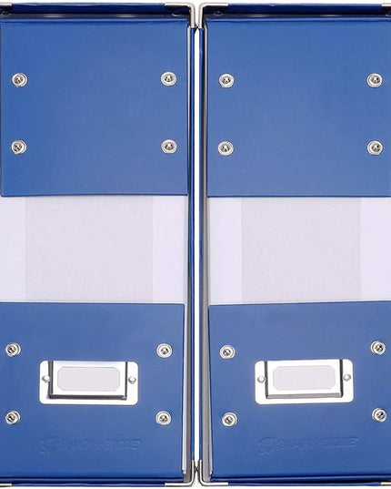 Snap-N-Store CD Storage Box - Pack of 1/2 - Durable Disc Holder with Lid to Store for Discs (2 Pack - Classic, Classic Blue)