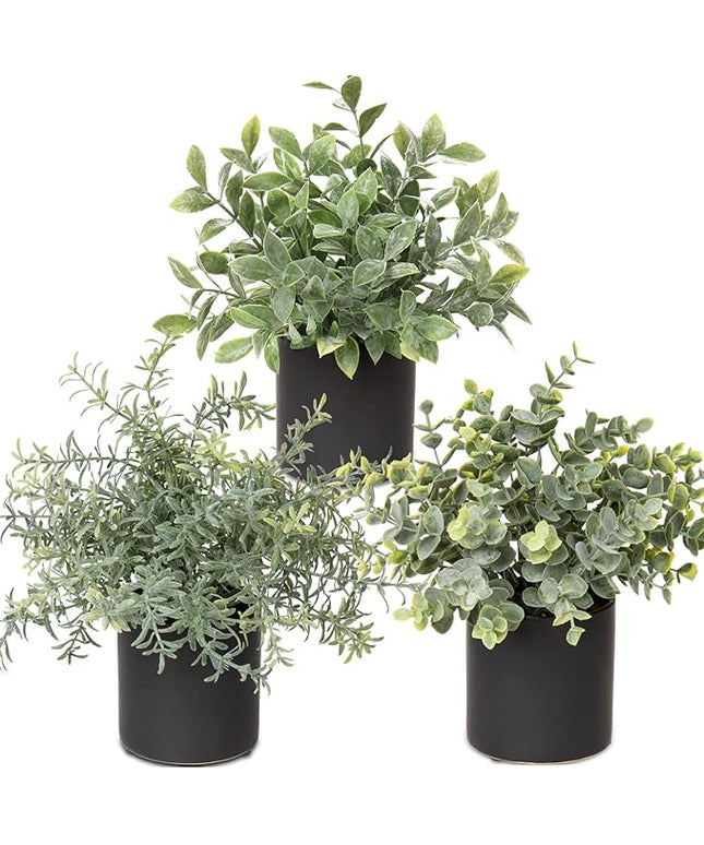 3 Pack Small Fake Plants for Shelf Decor Accents with Ceramic Pot Artificial Potted Plants for Rustic Farmhouse Decor Faux Plants Indoor Fake Potted Plants Artificial for Home Office Bookshelf Decor
