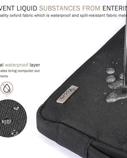 Voova 14 15 Inch Laptop Sleeve Case, Waterproof Computer Bag Cover Compatible with MacBook Air 15 M2/M3/M4 2022-2025, MacBook Pro 15, Hp chromebook 14, 14-15” Dell Lenovo Acer Asus, Black