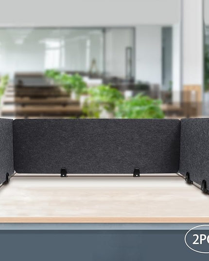 Stand Up Desk Privacy Panel, 6Pcs Clamp-On Acoustic Desk Divider Table Mounted Privacy Panel Sound Proof Dividers(2Long Panel 47.25x16In&4 Short Panel 23.6x16In) (2Long Panel - 47.25x16In)