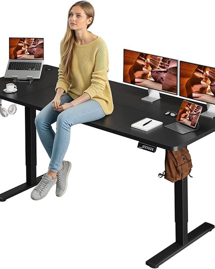 Adjustable Standing Desk, Large 79x31 Inches Standing Desk with Cable Management, Home Office Computer Desk with Memory Preset & Charging USB Port & Sedentary Reminder