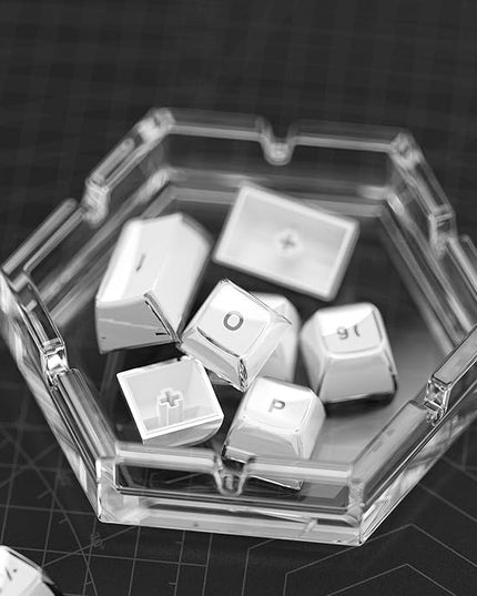 XVX White Crystal Jelly Keycaps, Clear Translucent Keyboard Keycaps OEM Profile Keycap Set Compatible with 61/68/84/87/98/100 ANSI Layout MX Switches Mechanical Keyboard