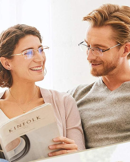 Progressive Multifocus Computer Reading Glasses Blue Light Blocking No Line Lenses Multifocal Readers for Men and Women