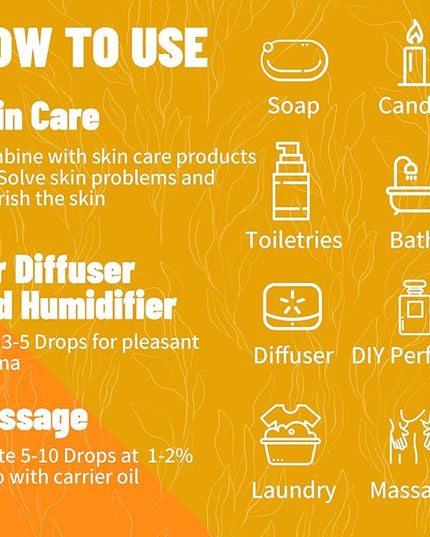 MISIJI Essential Oils for Diffuser for Home, Top 5 Aromatherapy Oils,Candle&Soap Making,10ml（Orange, Lavender, Peppermint, Eucalyptus, Tea Tree）