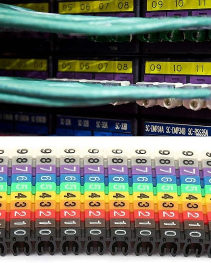 Clip on Wire Markers, Wire Number Labels Colorful Wire Numbering Marker Tube Cable Marker for Marking The Color Coded Cables(100PCS -2.5MM 2.5)