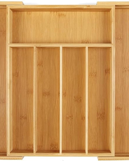 Utoplike Bamboo Cutlery Tray Silverware, Drawer Dividers for Kitchen Utensils, Flatware Tray Drawer Insert for knives, Gadgets and Garage Tools, Office Supplies