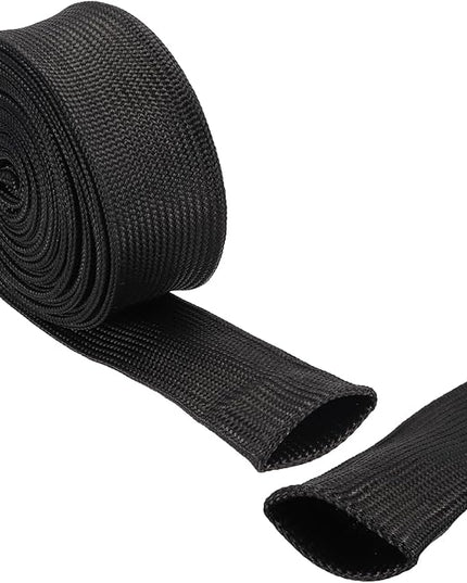 uxcell Insulation Cable Protector,30mm/1.18 Inch-3m/10 Feet High Temp Fiberglass Sleeve Black