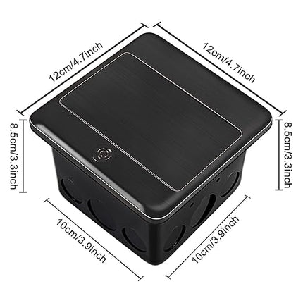 Vagueior Recessed Floor Electrical Outlet Kit,Waterproof Electrical Outlet Covcer Box,Hidden 4.8A USB+20A Tamper-Resistant Receptacle Outlet with Slow Elastic Damping ，ETL Certified,ORB
