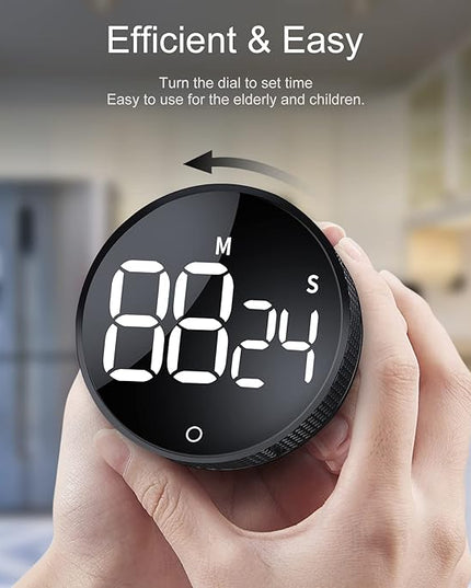 AVINIA Digital Kitchen Timers, Visual timers Large LED Display Magnetic Countdown Countup Timer for Classroom Cooking Fitness Baking Studying Teaching, Easy for Kids and Seniors Black