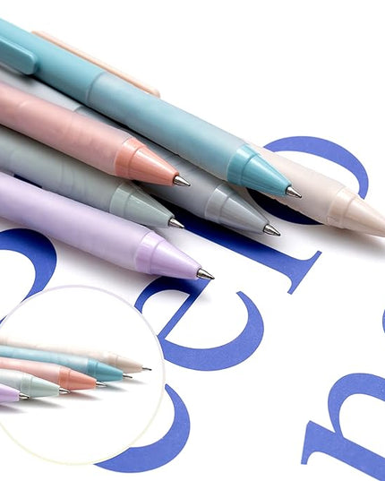 Linbsunne Ballpoint Pens Medium Point 1mm Black Pen with Super Soft Grip Ball Point Pen for Men Women Retractable Pens (6-pack)