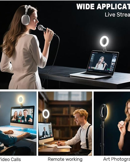 Ring Light for Video Conference Lighting,360°Adjustable,Portable LED Video Conference Lighting for Monitor,Laptop&Desktop Computer,Streaming Light for Zoom Meetings, Selfie Makeup, Video Calls