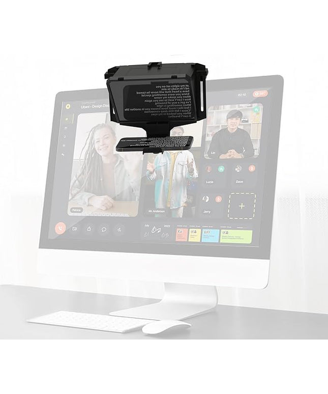 7.7-Inch Mobile Teleprompter, 3-in-1 Handheld/Desktop/Monitor Modes, HD 70/30 Optical Beam Splitter, Remote Control, Compatible with iOS & Android Tablets