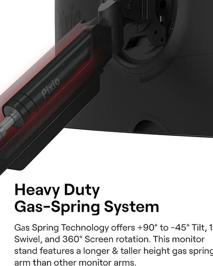 Pixio PS2D Ultrawide Heavy-Duty Premium Dual Monitor Arm Stand Desk Mount - Fits up to 35 inches Two Monitors, Weights up to 33 lbs Each, Height Adjustable, Compatible with VESA 75x75mm 100x100mm