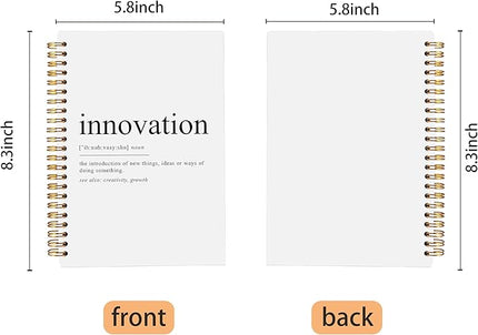 Innovation Definition Inspirational Notebooks, Motivational Journal for Work, Inspirational Gifts for Coworkers Women Men, Inspiring Creativity Spiral Notebooks 5.5x8.3 Inch