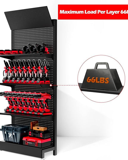 2pcs Metal Pegboard Panels - 36.6 * 11.8in Peg Board Suitable for Peg Board Organizer for DIY, Kitchen Decoration, Mobile Phone Shop/Black