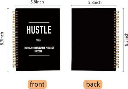 Hustle Definition Inspirational Notebook, Motivational Journal Gifts for Coworkers Women Men, Inspiring Work Spiral Notebooks 5.5x8.3 Inch