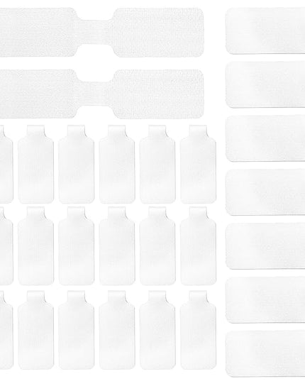 60 Pcs Cable Labels, White Nylon Self-Adhesive Wire Labels, Writable Reusable Cord Tags Electrical Panel Label Cables Markers for Electronics Computer Management and Identification, Home, Office