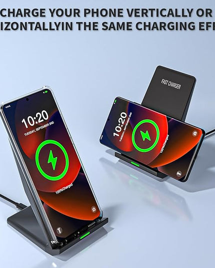 Wireless Charger Station,15W Desk Wireless Charging Stand 20W USB C Adapter for Apple iPhone 17 Pro/17/17/Air/16 Pro/16E/16 Plus/15/14/13,Samsung Galaxy S25/S24/S23/S22/Z Flip Fold/Note 20,Google etc