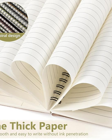 Fuutreo 12 Pcs Spiral Notebook for Work A5 8.3 x 5.7 Inch College Ruled Spiral Journal Notebook Kraft Cover Ruled Paper, 12 Color, 60 Sheets, 120 Pages for Office School (Jewel Color)