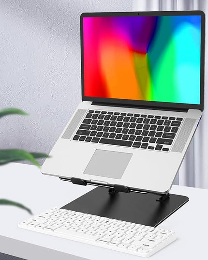 Adjustable Laptop Stand for Desk, Metal Foldable Laptop Riser Holder, Portable Desktop Book Stands, Ventilated Cooling Computer Notebook Stand Compatible with 10-15.6” Laptops