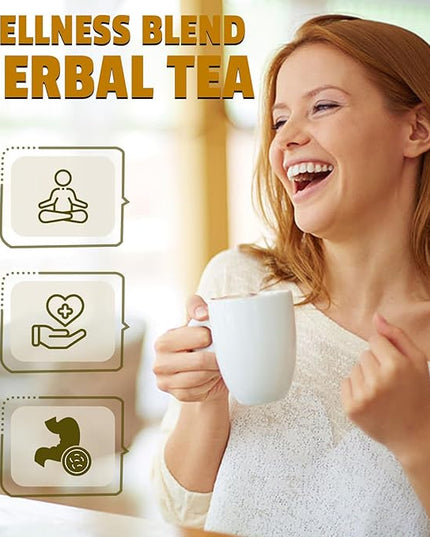 Jarteela - Turmeric Ginger Cinnamon Tea Bags - 2g x 50 Count - Premium Turmeric, Ginger, Cinnamon Herbal Tea Bags - Non-GMO - Caffeine-free - Support Overall Health