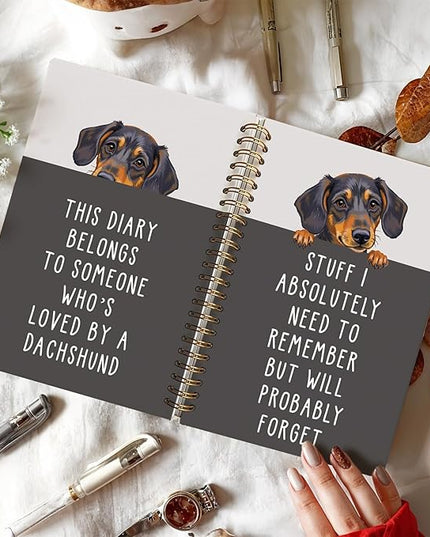 LIANGW Funny Dachshund Gifts for Women & Men, Dachshund Spiral Notebook Journal, Weiner Dog Gifts, Sausage Doxie Dog Gift, 5.5x8.3 Inch