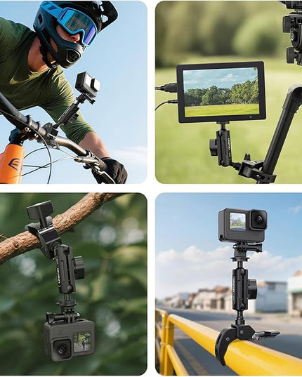 ULANZI R105 Super Clamp Camera Mount with 360° Dual Ballhead Magic Arm, Sturdy Y-Shaped 3-Claw Camera Clamp Mount for GoPro Hero 13/12/11/10/9, Insta360 X5/X4, DJI Osmo Pocket 3/2 Action 5 Pro/4