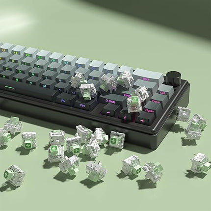 Kailh Box Jade Pro Switches for Mechanical Gaming Keyboard,3-Pin Clicky/Pre lubed/Dust&Waterproof Switches(Jade Pro,72Pcs)