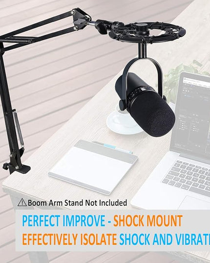 SUNMON Shure MV7 Shock Mount Compatible with Shure MV7 Microphone, MV7 Shock Mount Reduces Vibration Noise Matching Mic Stand Boom Arm by SUNMON