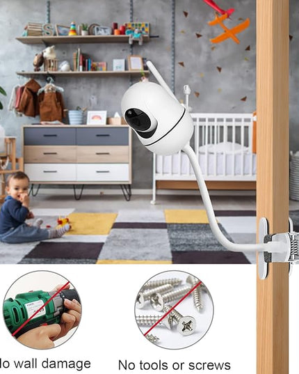 15.7 inches Baby Monitor Mount Compatible with HelloBaby HB6560/HB65/HB6550/ pro/HB66/HB248/HB6240/HB6351/ HB6339/,ANMEATE SM935E Baby Monitor Camera,Flexible Clip Clamp Mount Long Gooseneck Arm