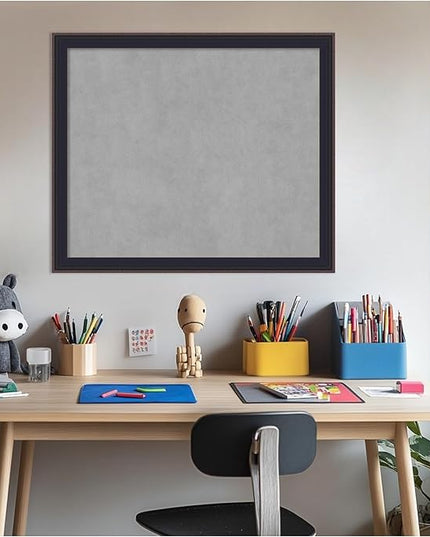 Amanti Art Black Framed Magnetic Board 23x27 Medium Vision Board for use with Magnets, 100% Metal Sheet to Display Items as Office Decor or for Home Organization in mudroom, Kitchen or Kids Room