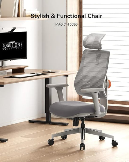 Newtral Office Chair with Lumbar Support- High Back Ergonomic Desk Chair with Adjustable Headrest, 3D Armrest, Adjustable Seat Depth & Height, Home Office
