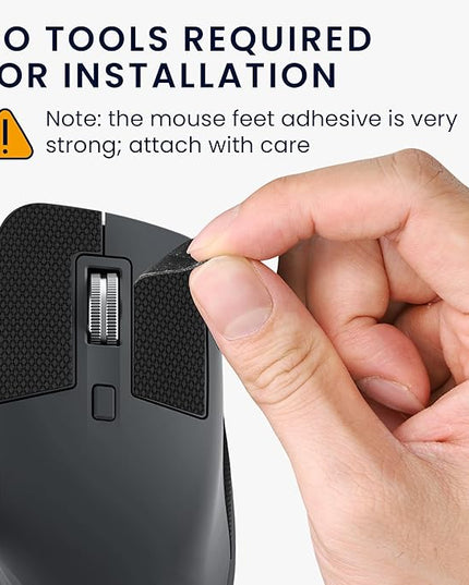 kwmobile Mouse Grip Tape Compatible with Logitech MX Master 3S Grip Tape - Non-Slip Faux Leather - Black