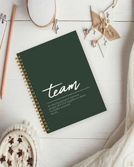 Dark Green Meeting Notebook for Work, Employee Appreciation Gifts, Team Gifts for Employees, Thank You Gifts for Women Men Leader Boss Mentor Manager Coworkers Going Away Retirement, 5.5"x8.3"