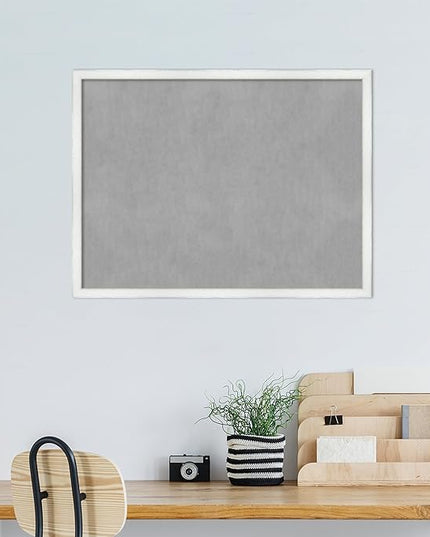 Amanti Art White Framed Magnetic Board 19x25 Medium Vision Board for use with Magnets, 100% Metal Sheet to Display Items as Office Decor or for Home Organization in mudroom, Kitchen or Kids Room