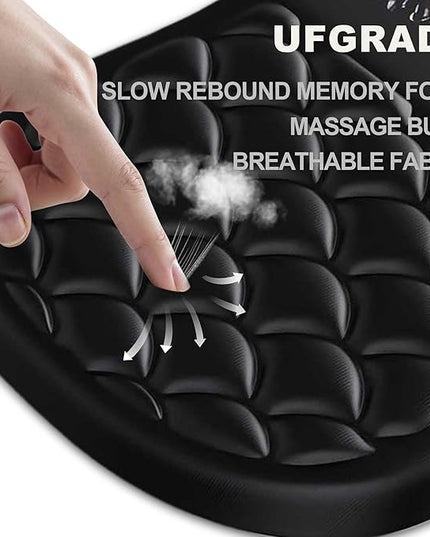 Ergonomic Mouse Pad with Wrist Rest, Soft Mousepad with Massage Design, Memory Foam and Non-Slip PU Base for Pain Relief, Gaming Mouse Pad for Desk, Home, Office, Black