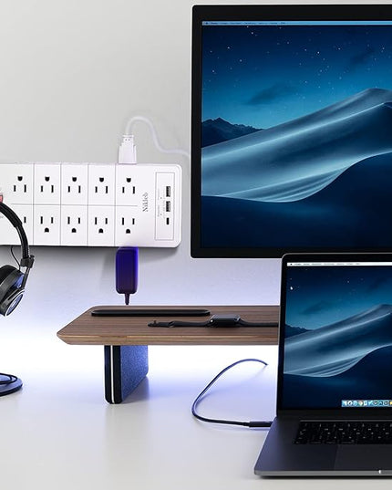 Power Strip Surge Protector 23 in 1, 6ft Extension Cord with 3 USB Ports Smart 3.1A, Multiple Outlet Adapter 20 Outlets, Outlet Extender Cord Organizer for Office, College, Apartment, Gaming Stuff